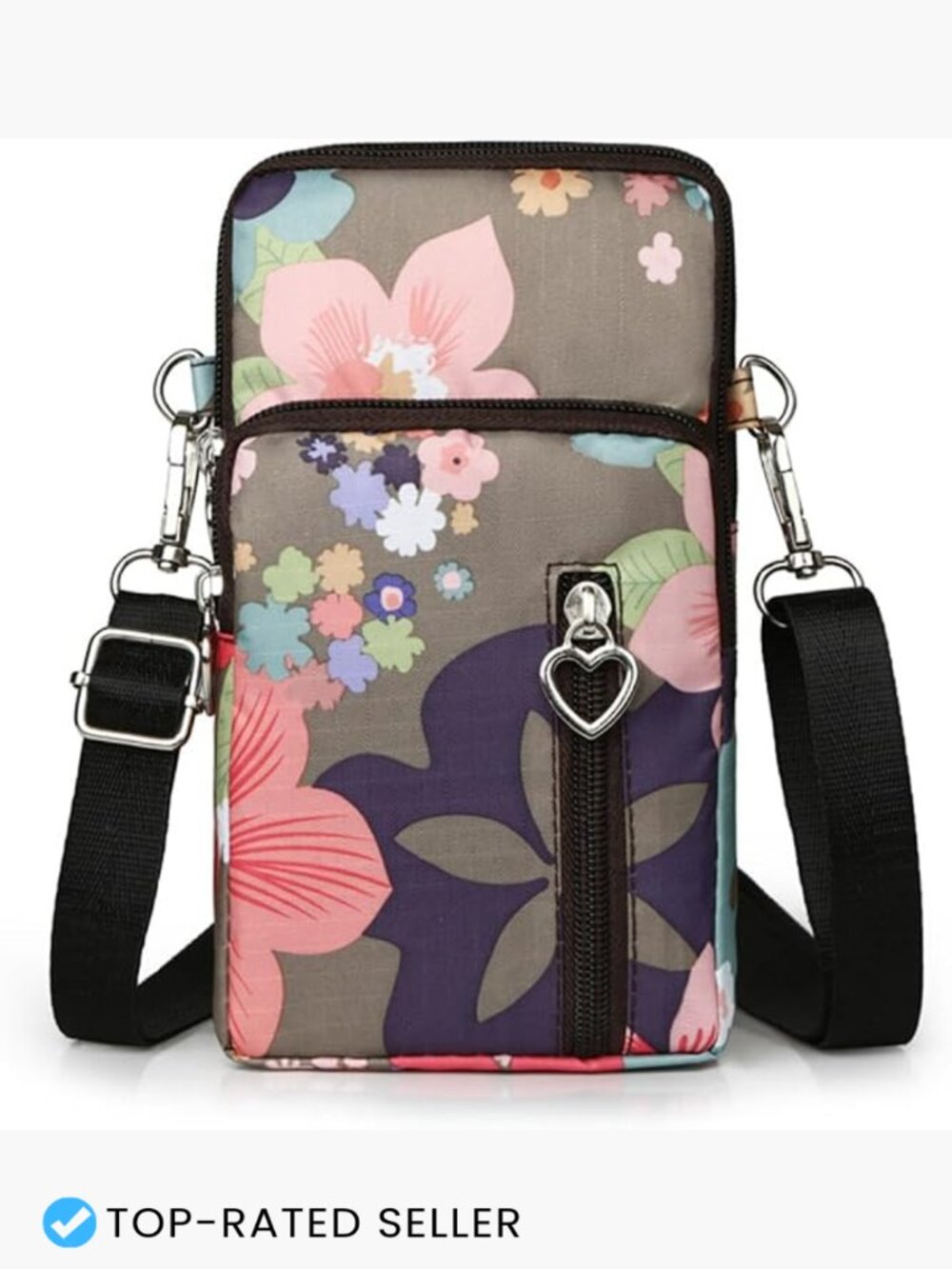 Small Nylon Crossbody Bag Mini Phone Purse Detachable Strap Lightweight Everyday